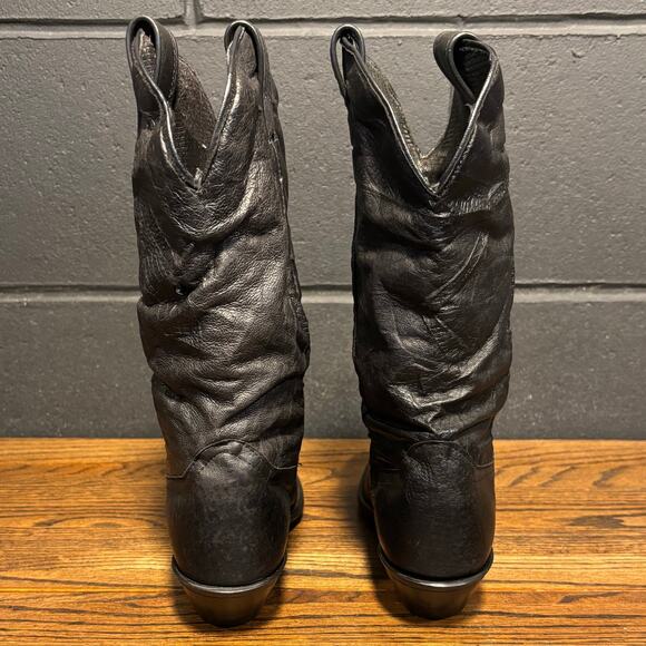 Vintage Code West Women’s Black Western Slouch Boots Size 7 Made In USA - Picture 6 of 8